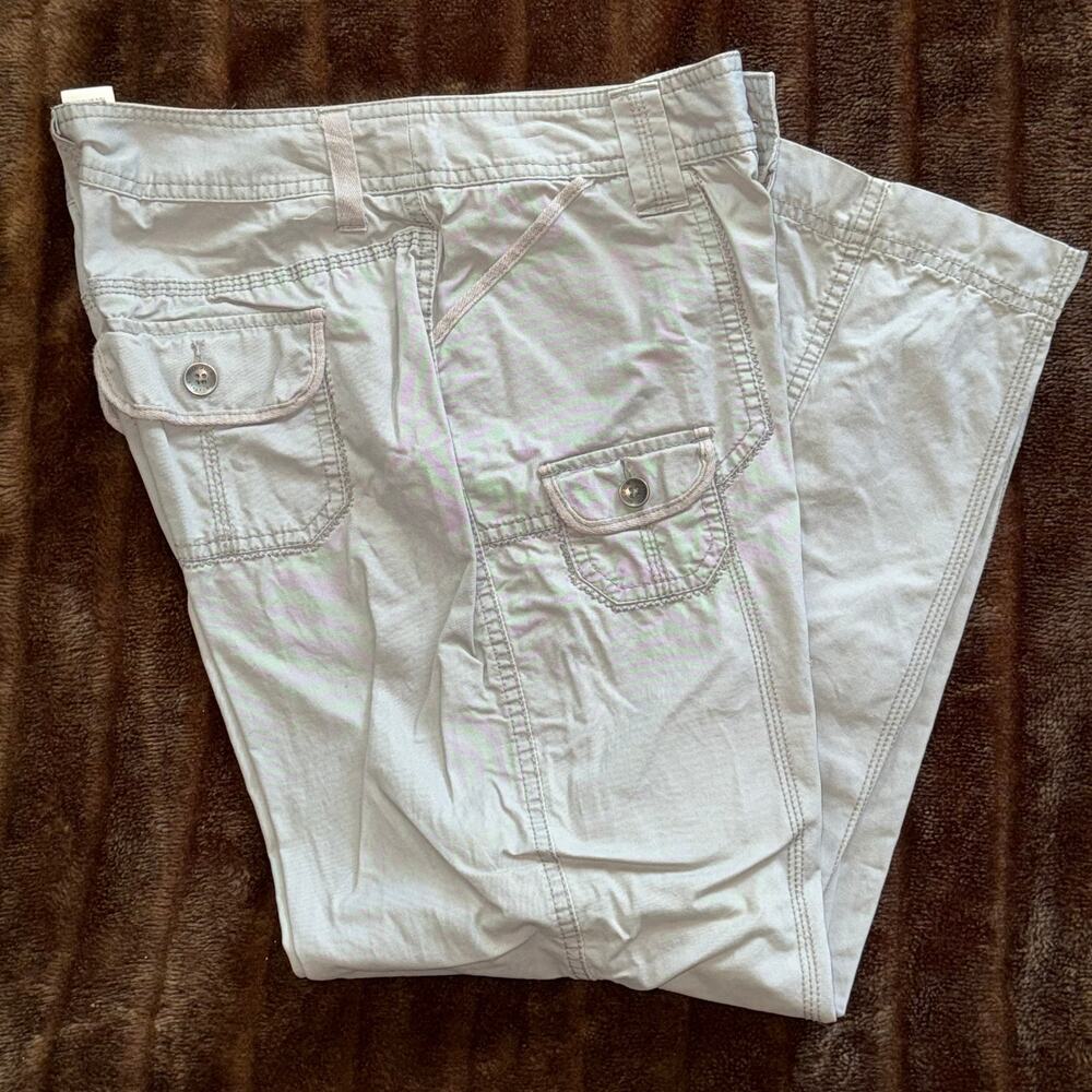 Sonoma 6P Pale Gray Rugged 100%‎ Cotton Cropped Cargo Pants